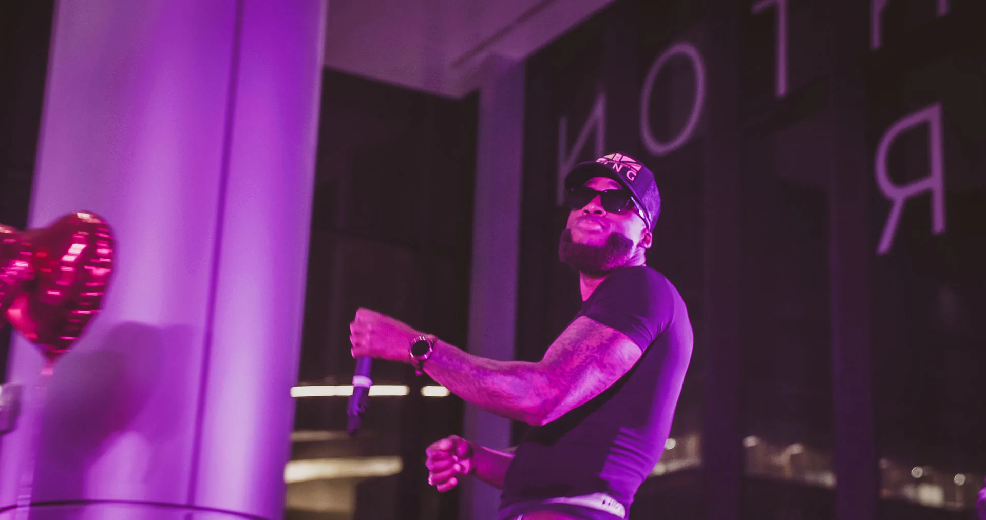 Performer on stage at C-Tribe x Music