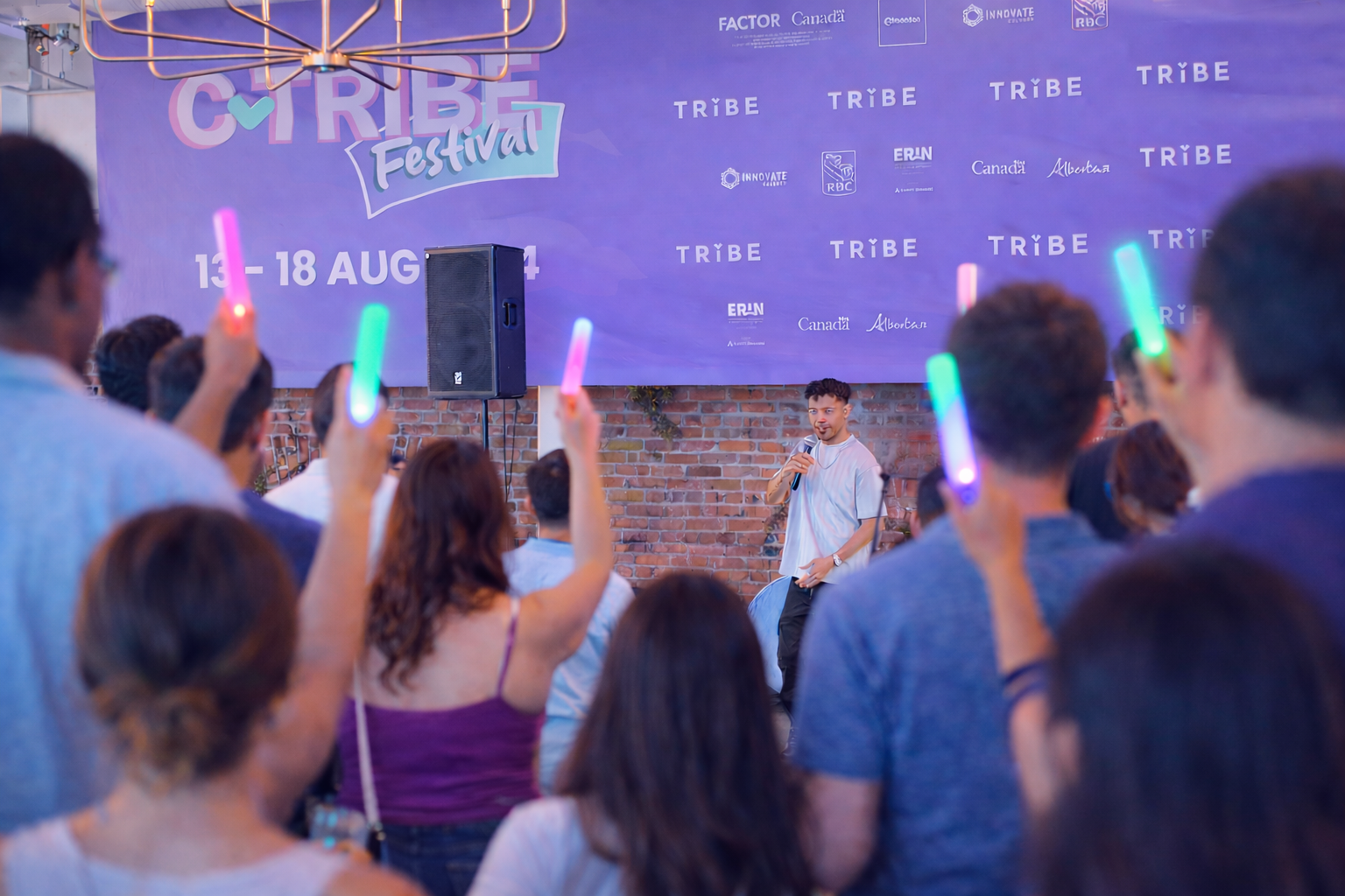 C-Tribe Festival indoor performance with audience